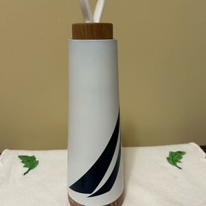 Nautica navy and white metal water bottle.